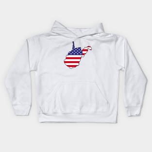 USA Flag West Virginia Kids Hoodie